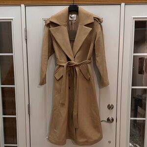 NWT Gentle Herd Wool Women's Trench Coat Tan/Camel